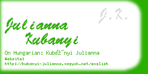 julianna kubanyi business card